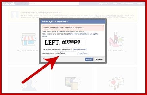 Tela de verificação de segurança Tela de verificação de segurança