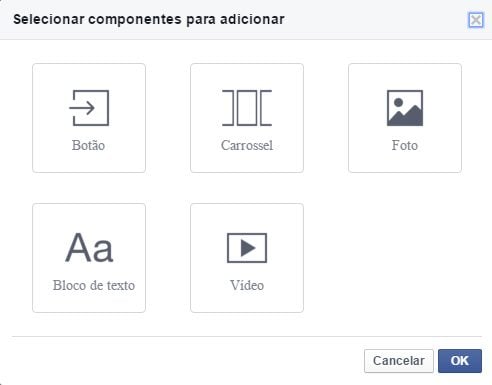 componentes do facebook canvas