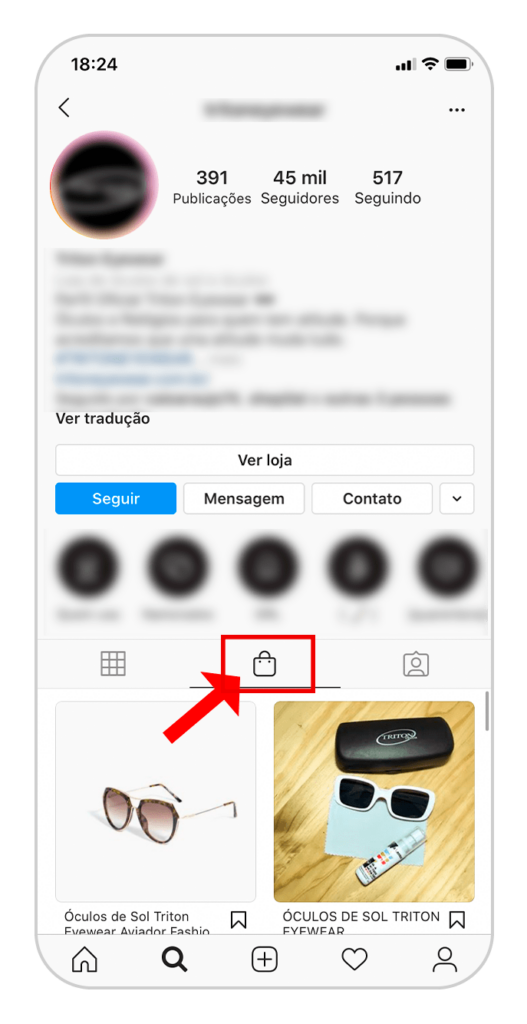 instagram shopping ícone
