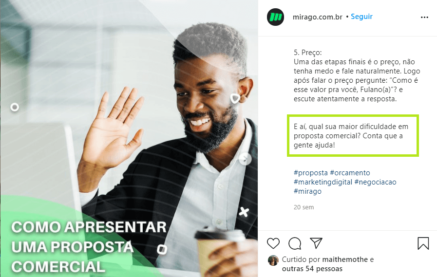 perguntas nas legendas no instagram