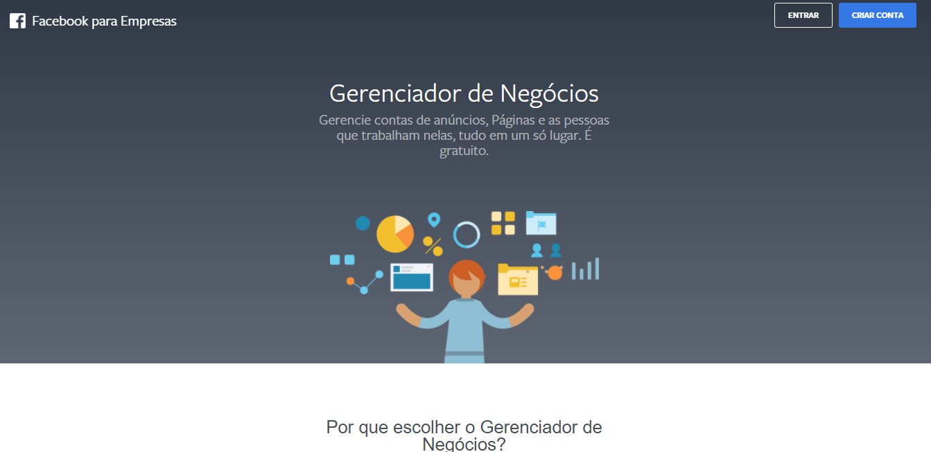 gerenciador de negócios do facebook