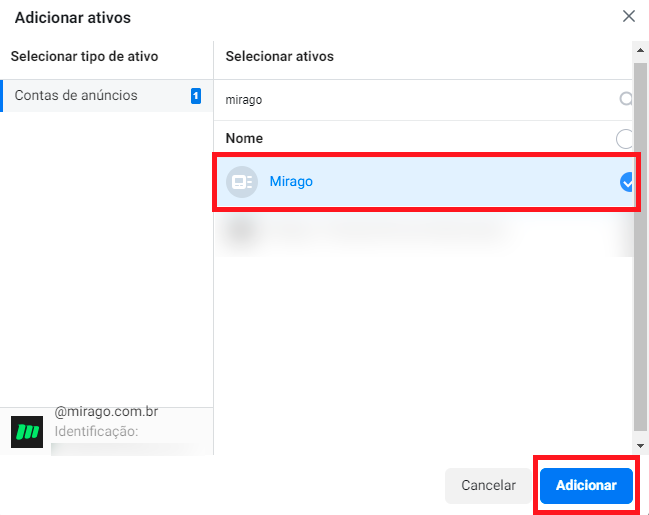 adicionar conta de anúncios ao instagram