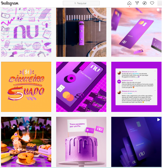 feed do instagram do nubank