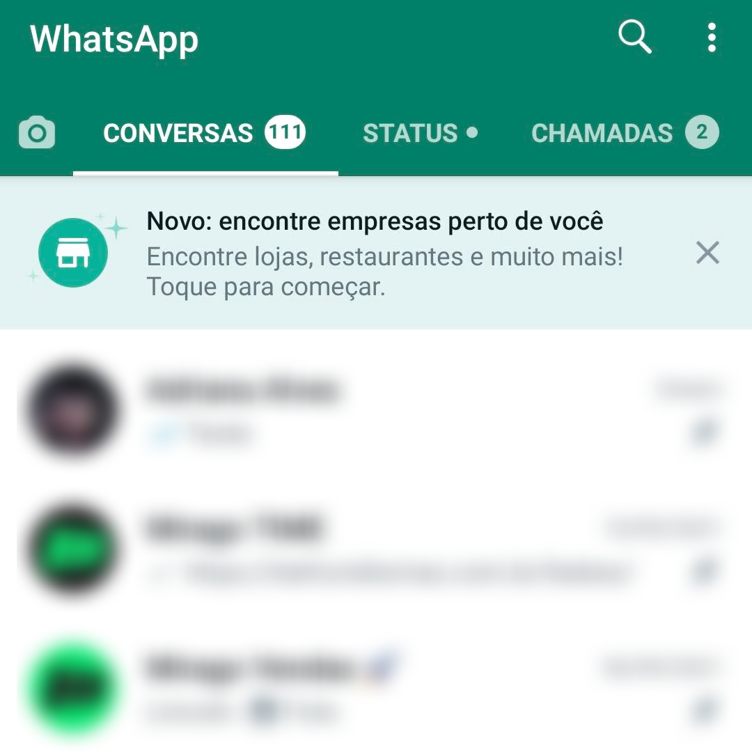 Aviso sobre o Guia de Negócios do WhatsApp