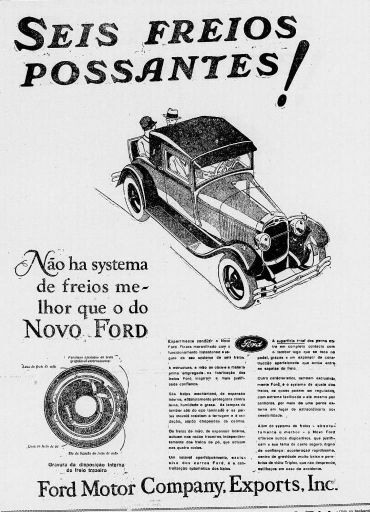 Anúncio da Ford com destaque para atributos do produto - exemplo clássico da comunicação no Marketing 1.0