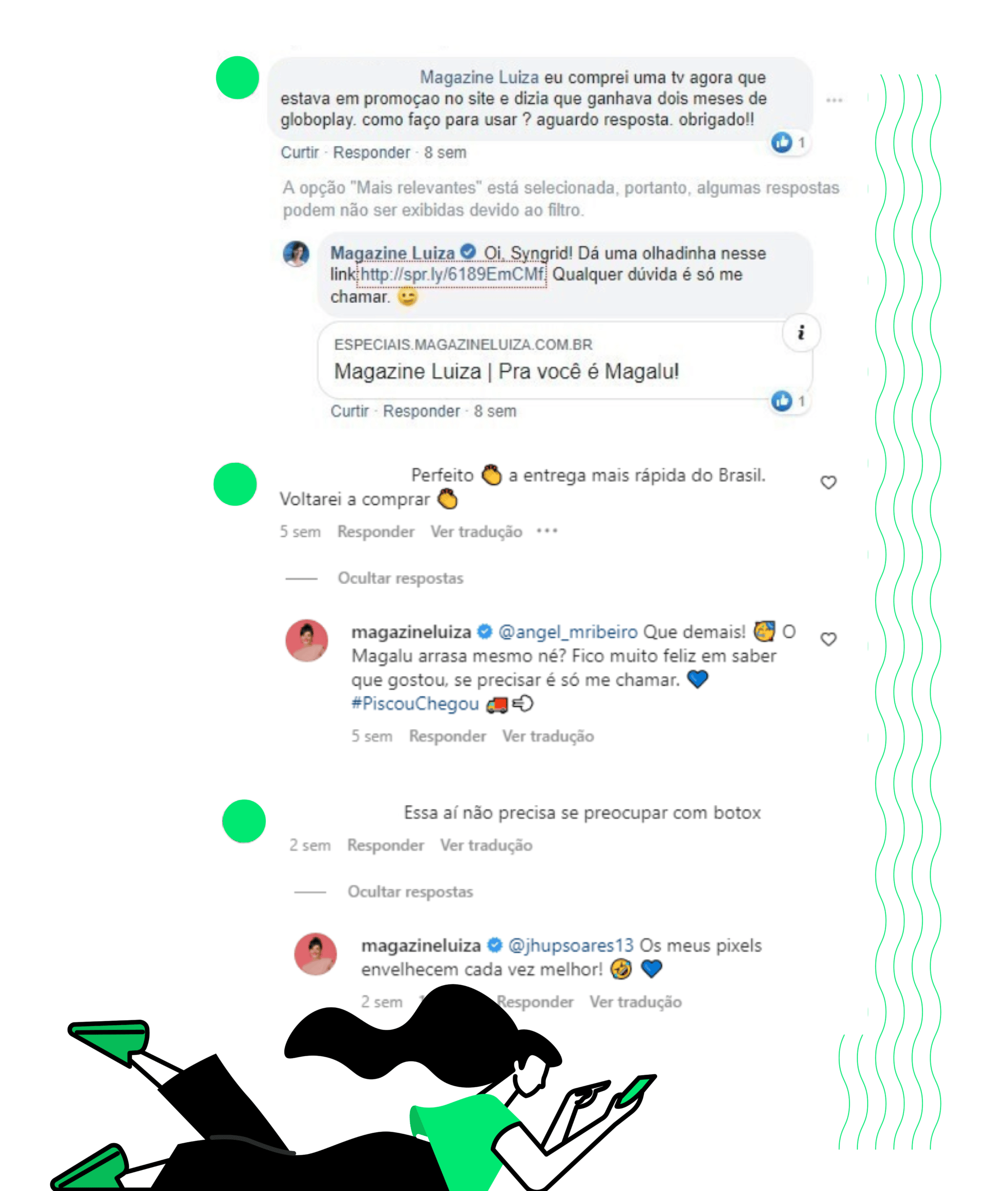 exemplo de brand persona da magazine luiza nas mídias sociais