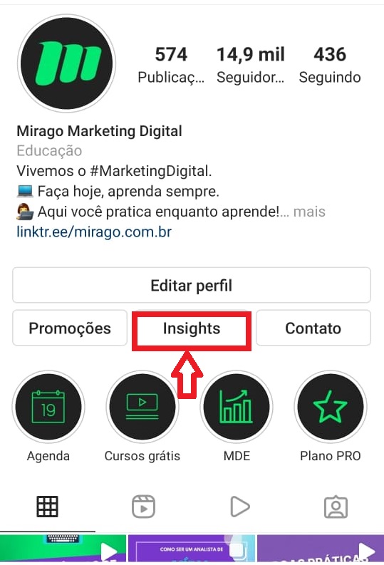 métricas do instagram - insights
