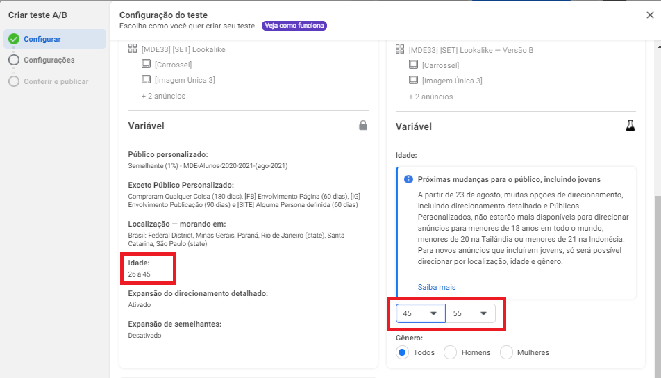 altere a variável do teste