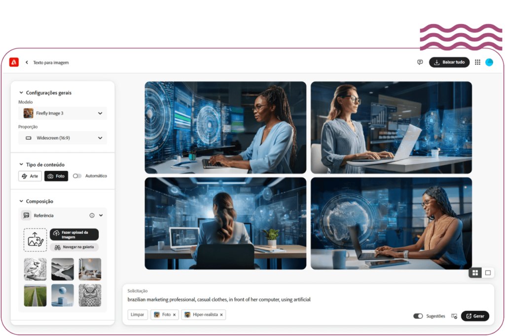 Geração de imagem com Adobe Firefly